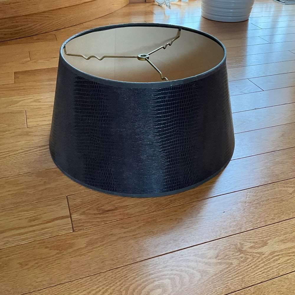 Brown Leather Lamp Shade 12 x 16 x 8